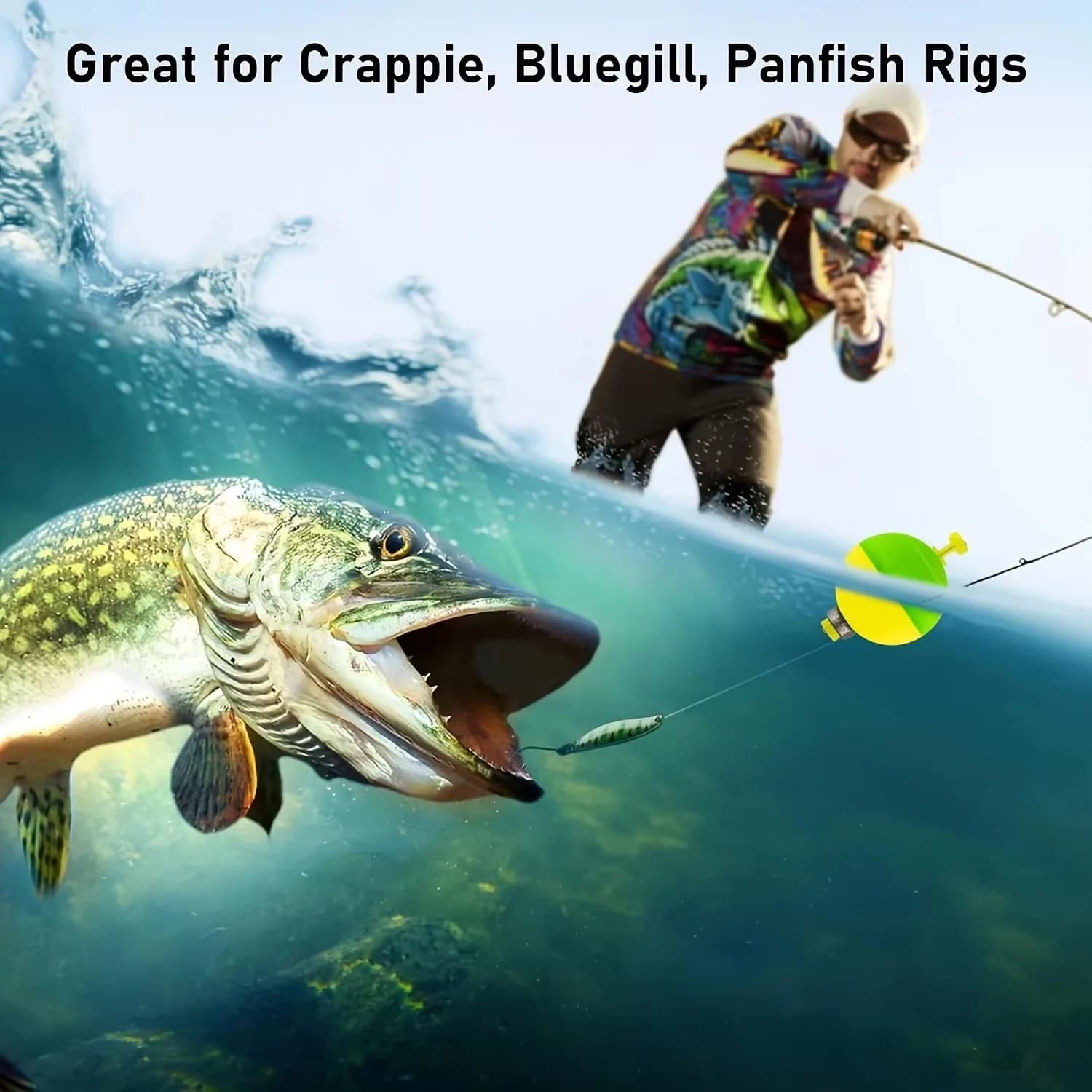 Kit 5 flotteurs bouchons pêche EVA snap-on pour crappie bluegill poisson-chat main