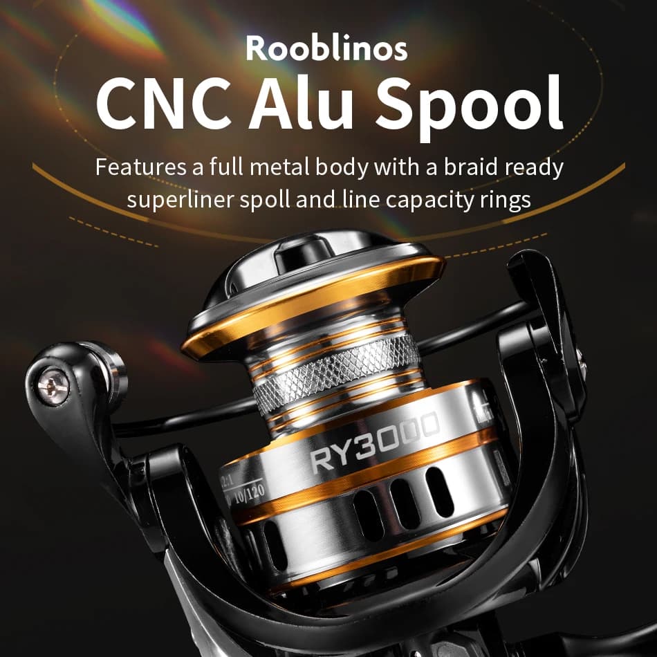 Moulinet de pêche ROOBLINOS RY spinning ultraléger métal eau douce et mer haute vitesse