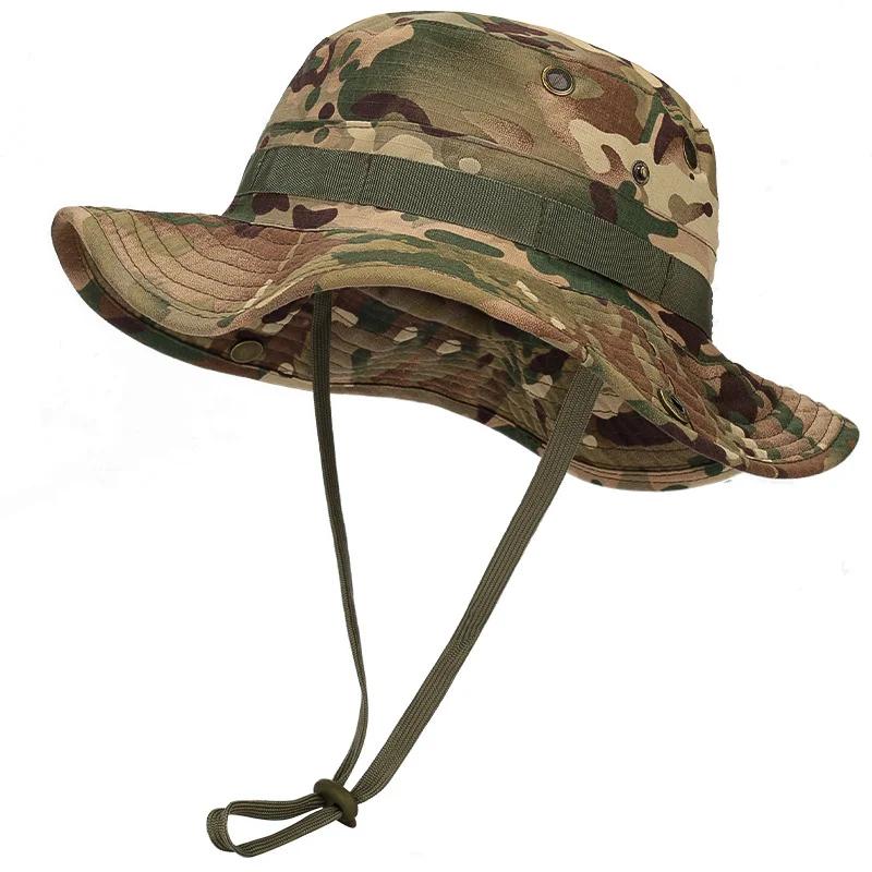 Casquette tactique camouflage multicam 2025 pour pêche randonnée et activités outdoor protection solaire bonnie bucket hat