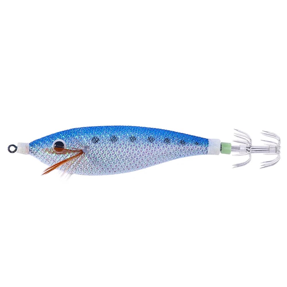 Leurre de pêche lumineux appât calmar crevette seiche 11cm 13.4g avec plomb intégré pour la pêche en mer