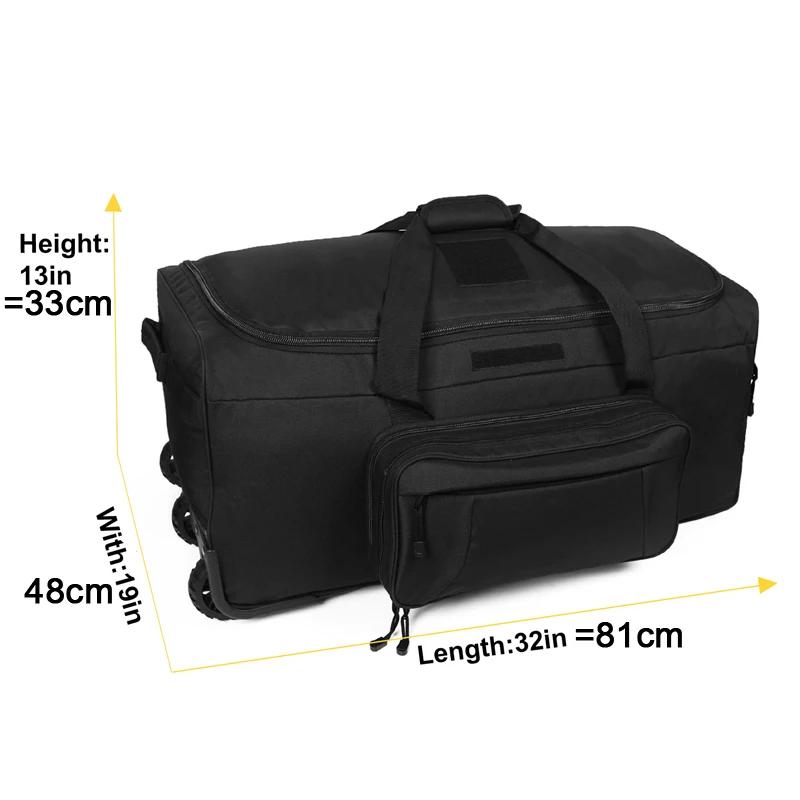 Sac de voyage militaire étanche 124L grande capacité avec roulettes pour camping et randonnée