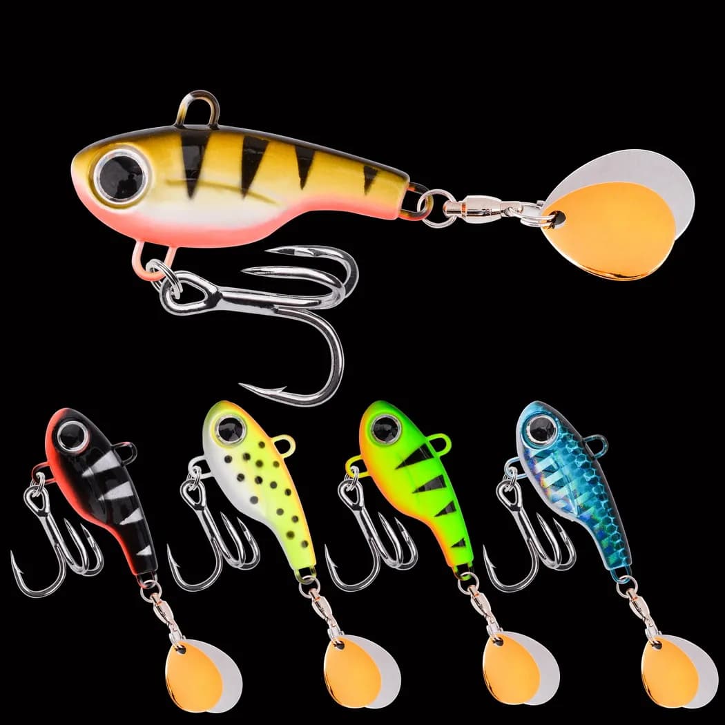 Leurre spinner 1 pièce 5g à 20g VIB métal - leurre vibrant à queue rotative pour pêche à la traîne