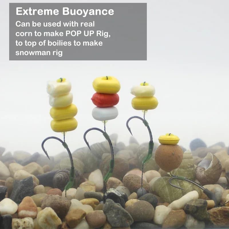 15 bouillettes pop-up pour carpe - appâts flottants zig rig avec table de roulage incluse