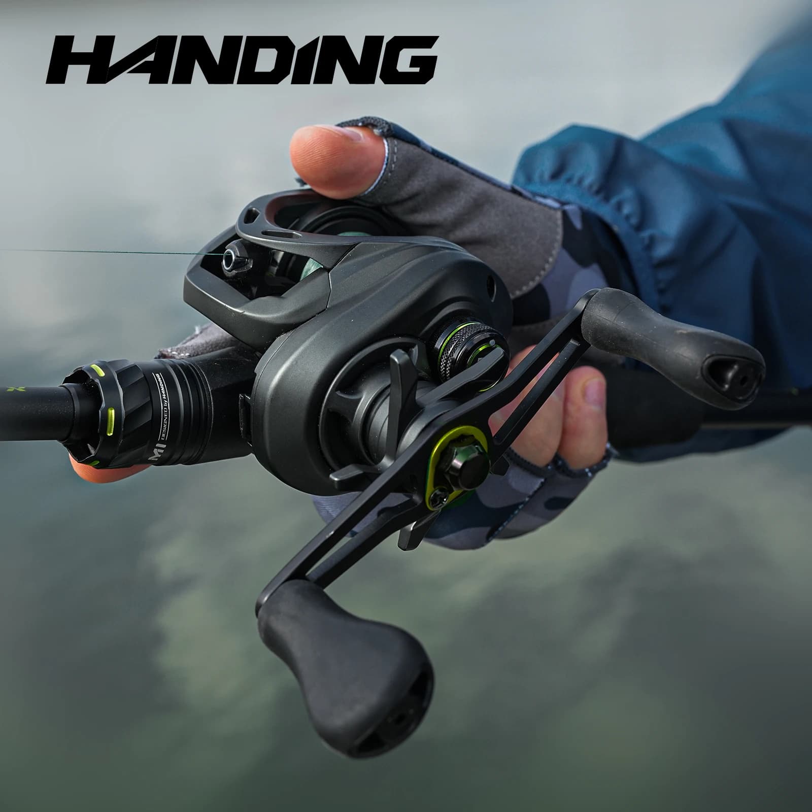 Moulinet baitcast HANDING 8KG frein max 6+1 roulements ratio 7.2:1 207g pour pêche en mer