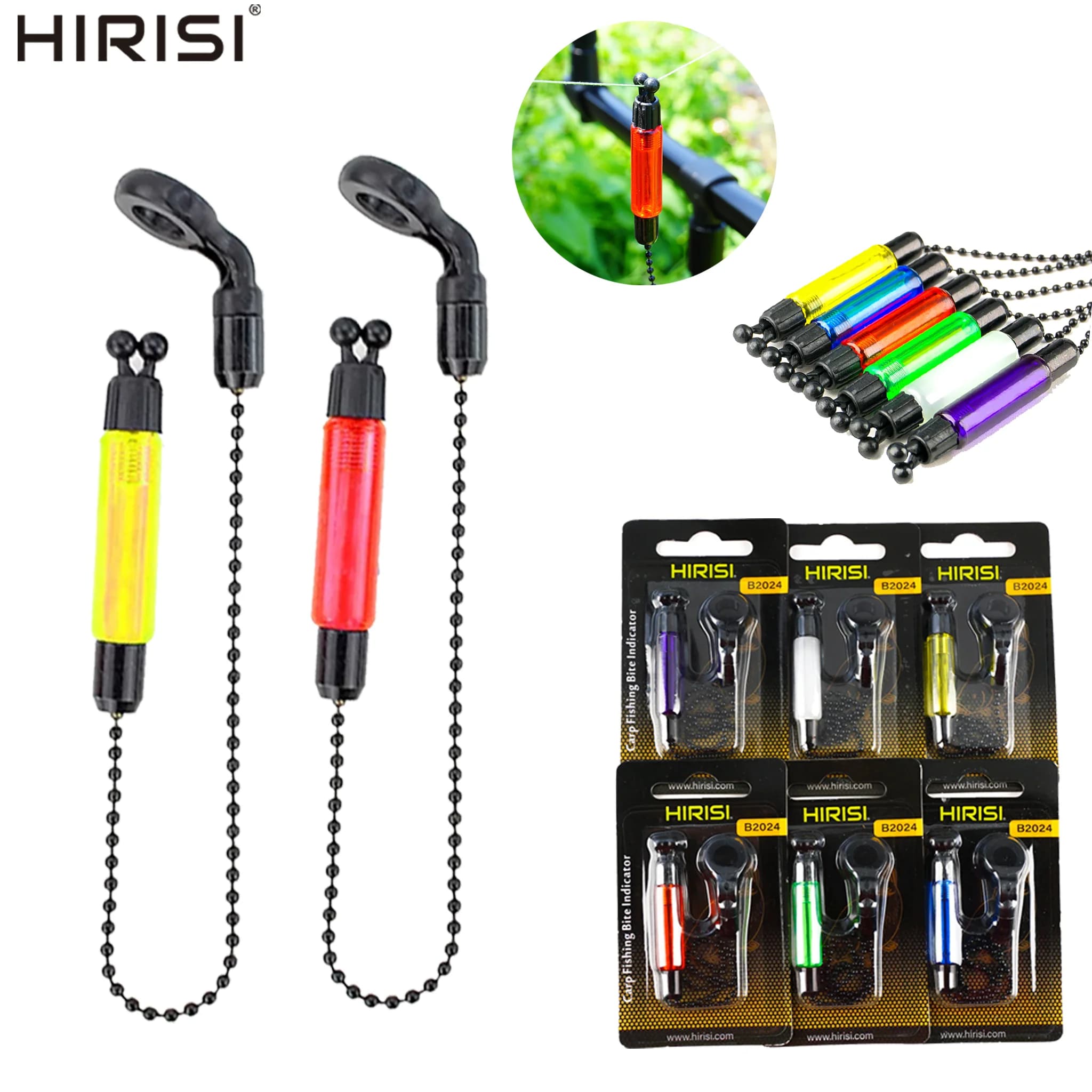 Set 4 swingers bobines Hirisi pour alarme pêche - Indicateur signal morsure accessoires pêche B2024