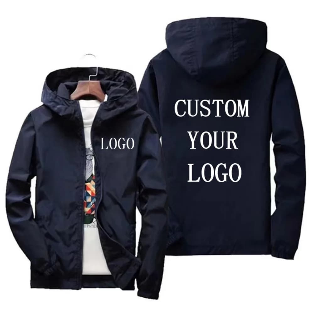 Veste personnalisable unisexe avec logo sur mesure - Windbreaker léger pour pêche et vêtement promotionnel