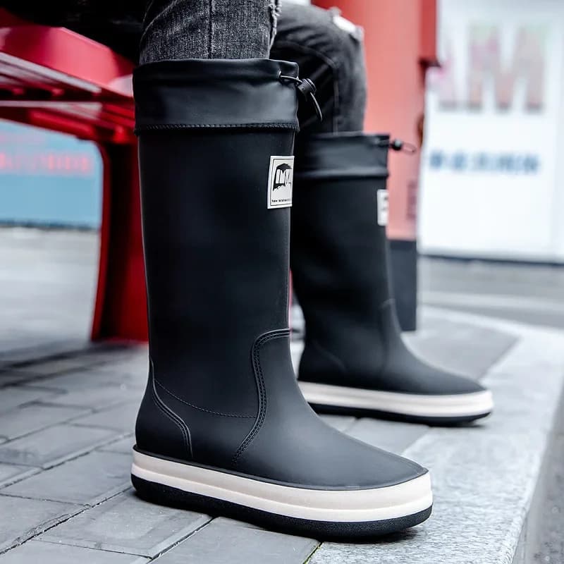 Bottes de pluie couple mode haute qualité - Chaussures élastiques imperméables export pêche antidérapantes