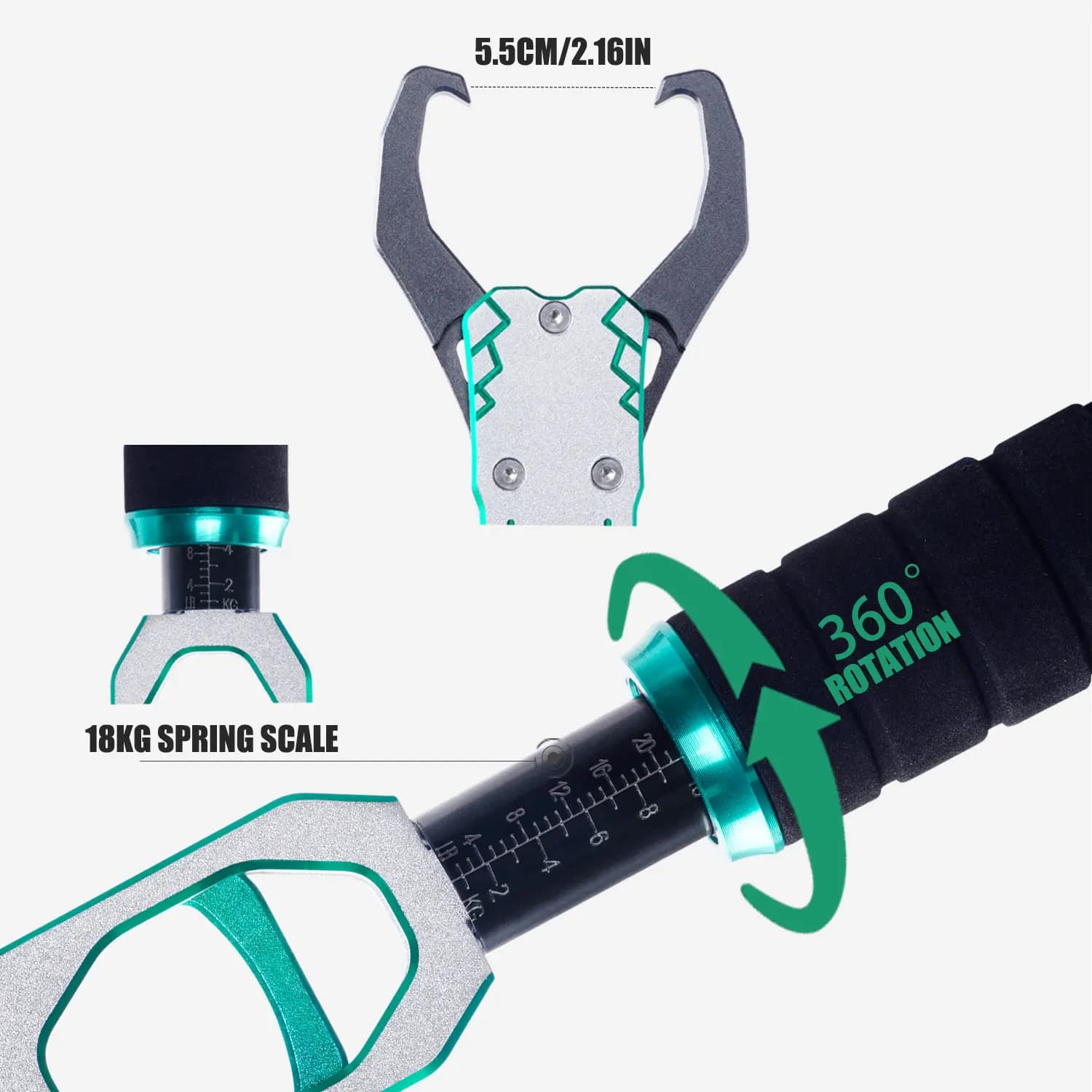 Pinces pêche SAMOLLA set accessoires aluminium 18kg échelle ressort rotation 360° pour eau de mer