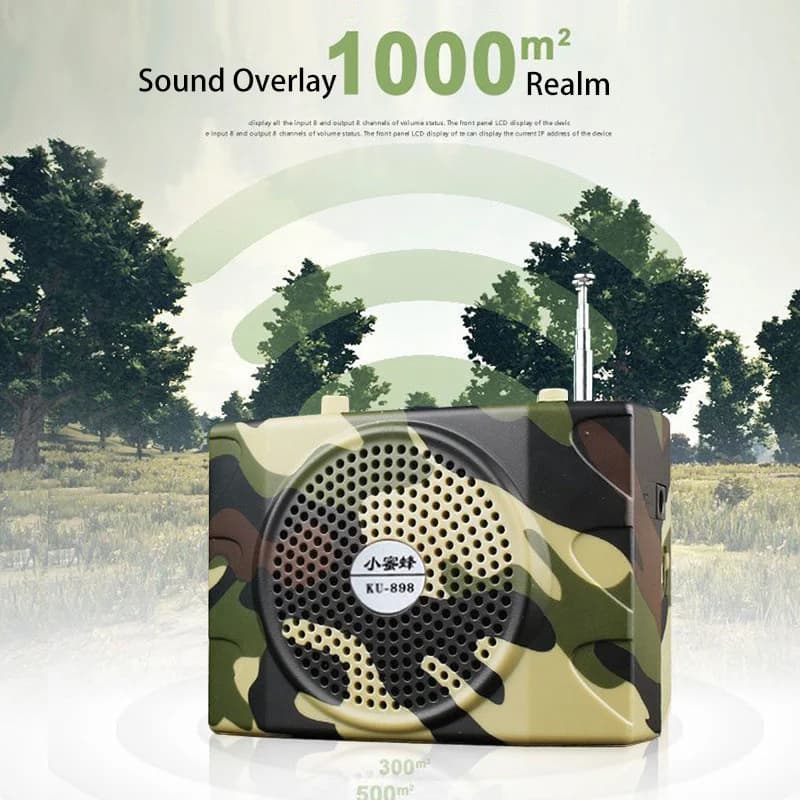Haut-parleur appâts électronique 48W camouflage - Kit MP3 télécommande pour chasse attraction