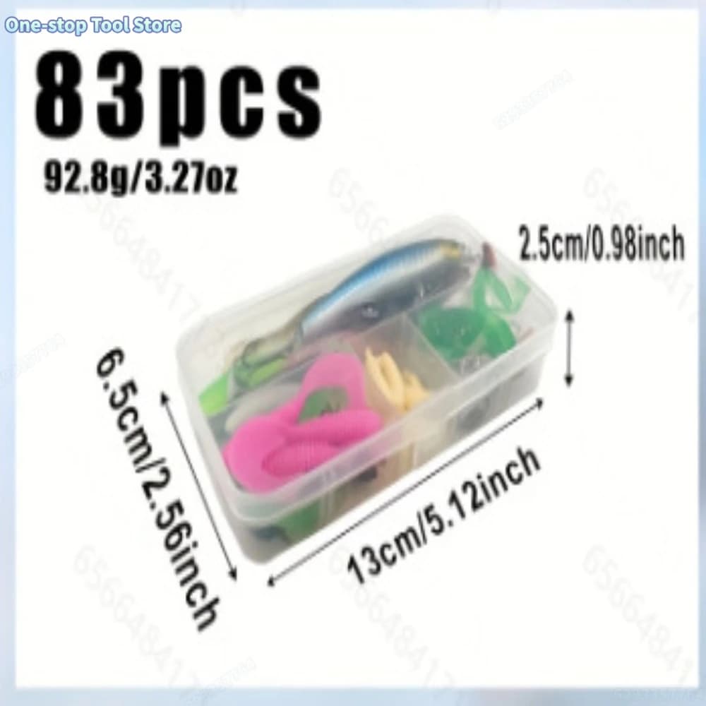 Kit de pêche multi-leurres 83 à 193 pièces pour truite, brochet et perche, boîte de rangement à compartiments