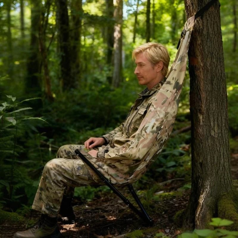 Chaise camouflage hamac pêche chasse portable - Siège suspendu arbre léger pour camping discret