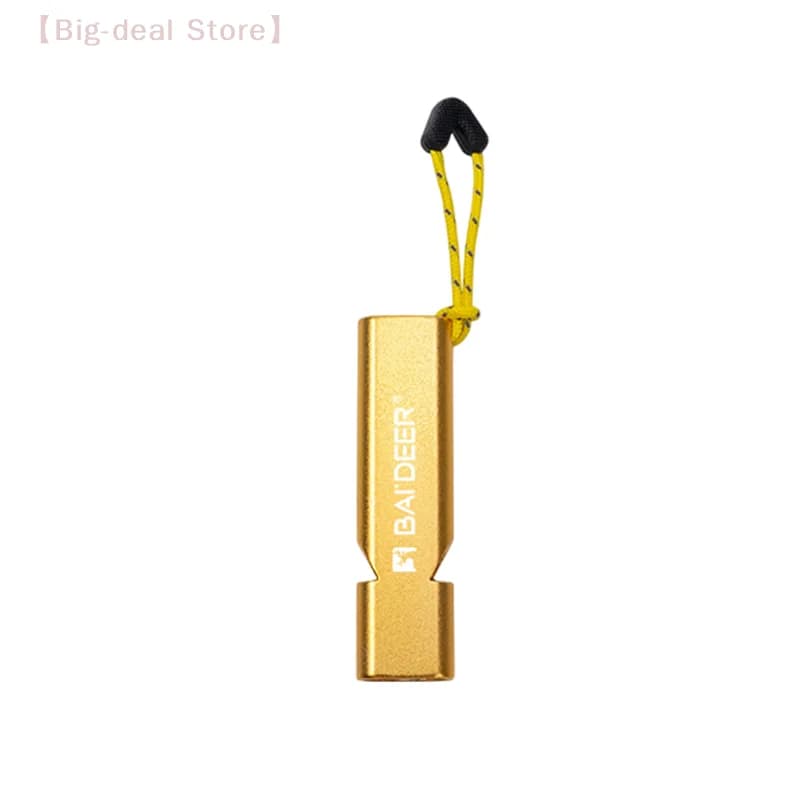 Sifflet aluminium haute décibels double tube avec corde 5 couleurs pour randonnée pêche