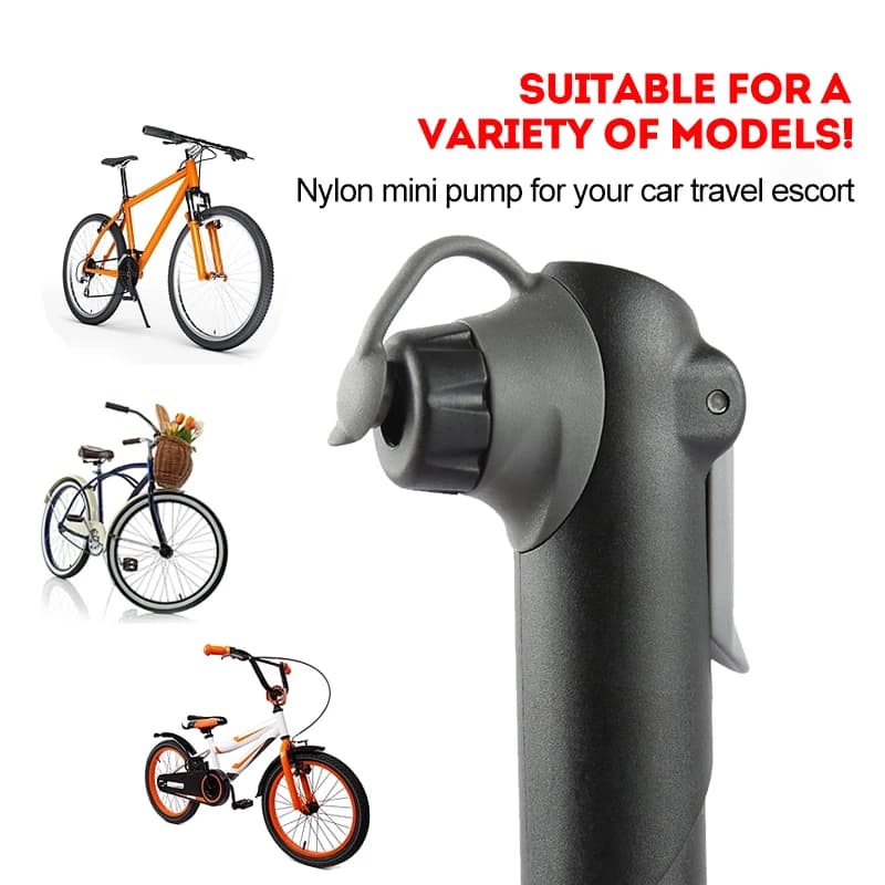 Mini pompe vélo portable avec manomètre - Gonfleur pneus VTT et valves universelles pour pêche