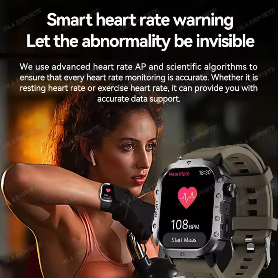 Montre connectée militaire 2025 GPS sport outdoor étanche surveillance fréquence cardiaque sommeil Android iOS