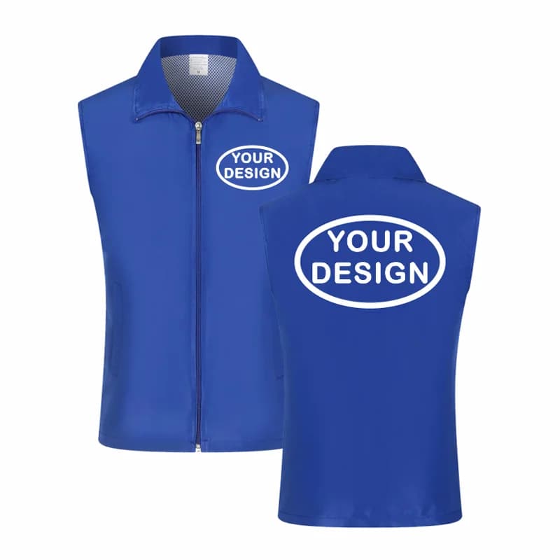 Gilet outdoor sans manches réfléchissant personnalisable - Veste rassemblement bénévole pêche - Logo brodé imprimé