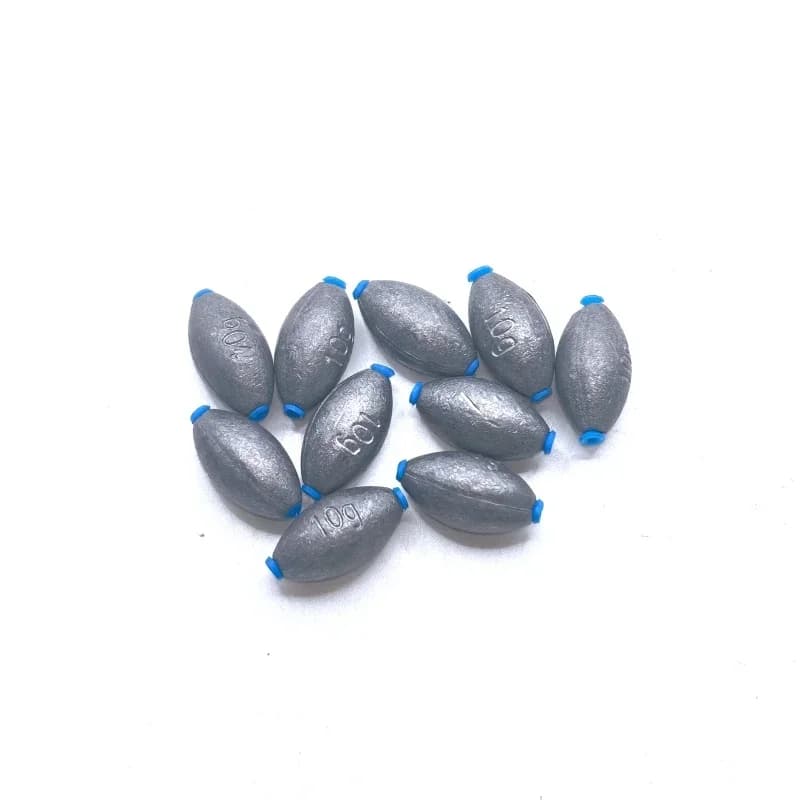 Set plombs oeuf 30/10 avec boîte rangement plombs ovales pour pêche eau douce et mer