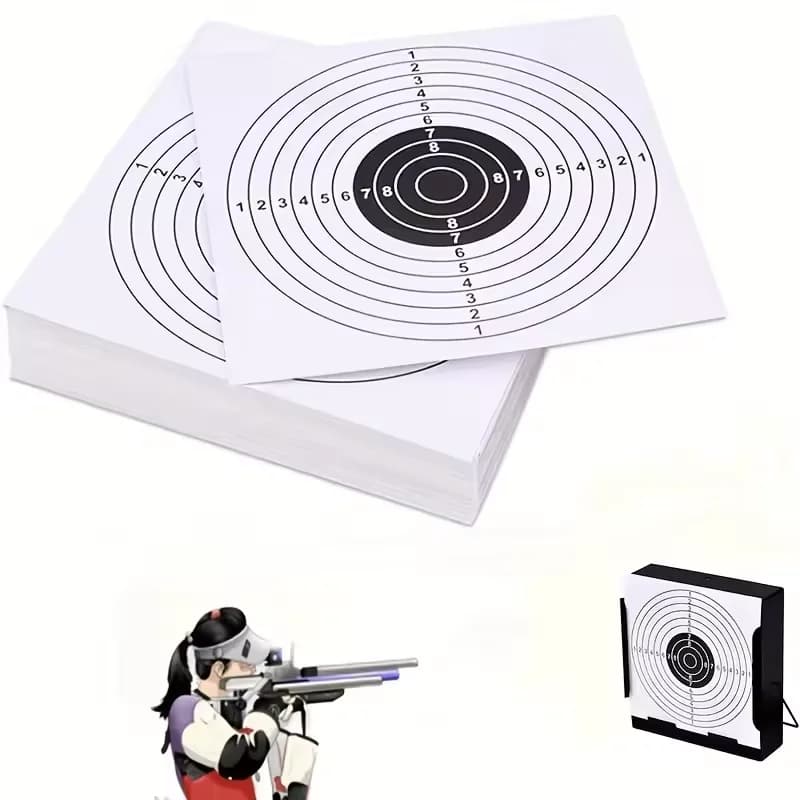 50 cibles papier blanches 5.5 pouces pour piège à plombs - Cibles pratique tir air comprimé