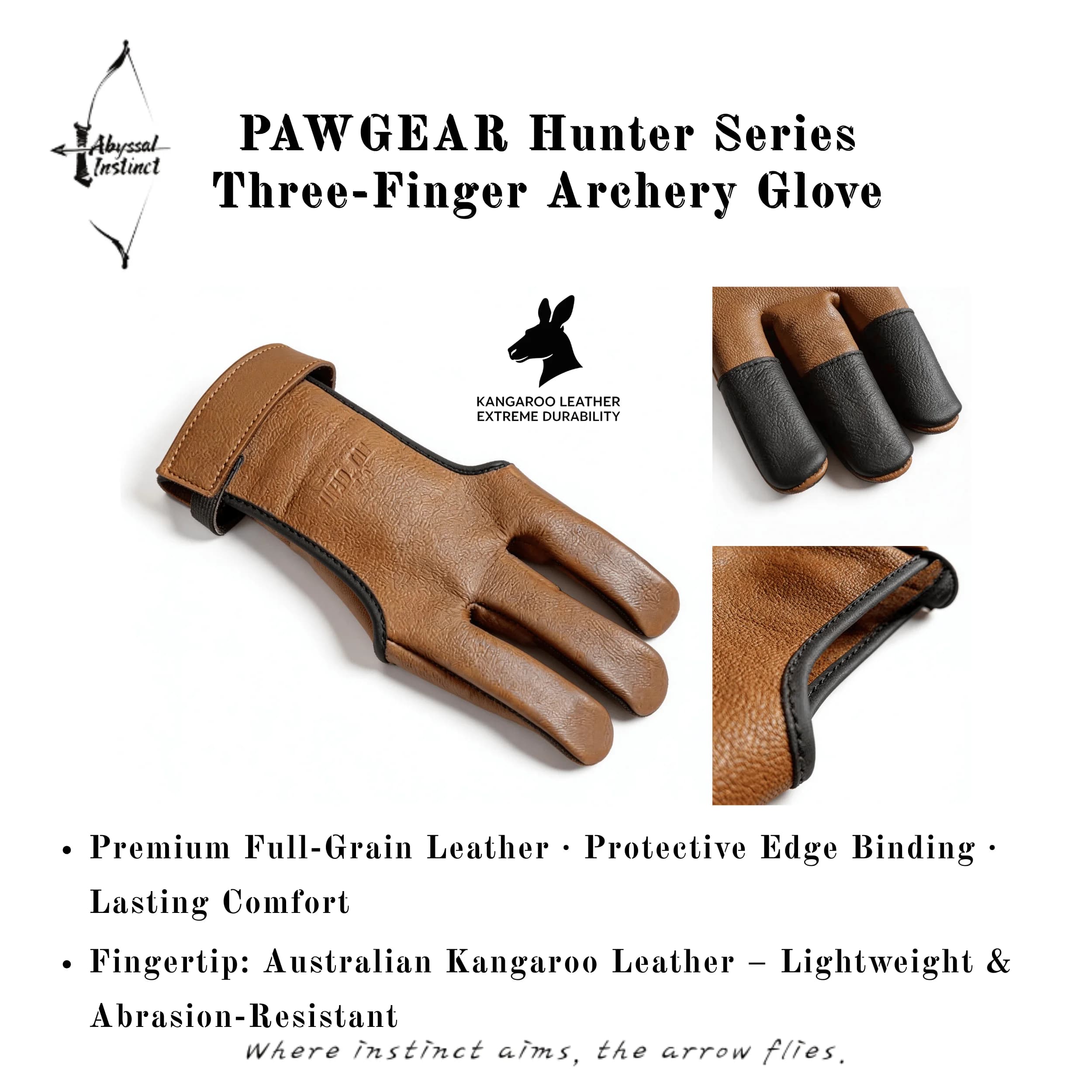 Gants chasse arc à poulies cuir antilope pêche - ultra fins respirants tir à l'arc récurvé