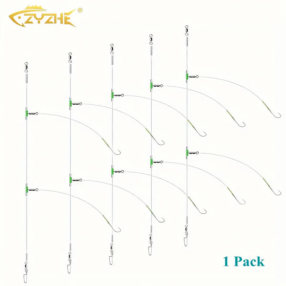 Montage pêche mer pré-monté ZYZHE flapper rigs pour surfcasting plie et poisson plat plage