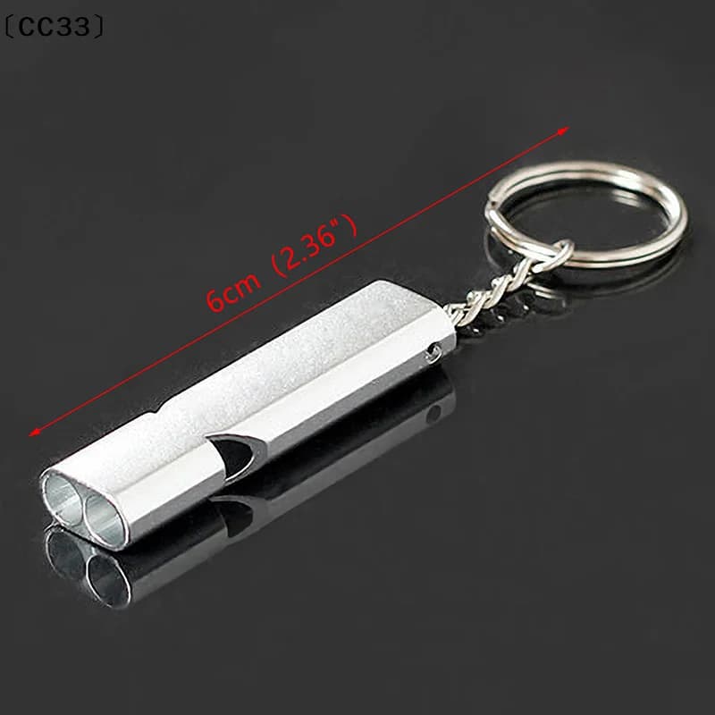 Sifflet de survie aluminium double tube haute fréquence pour randonnée camping pêche en France