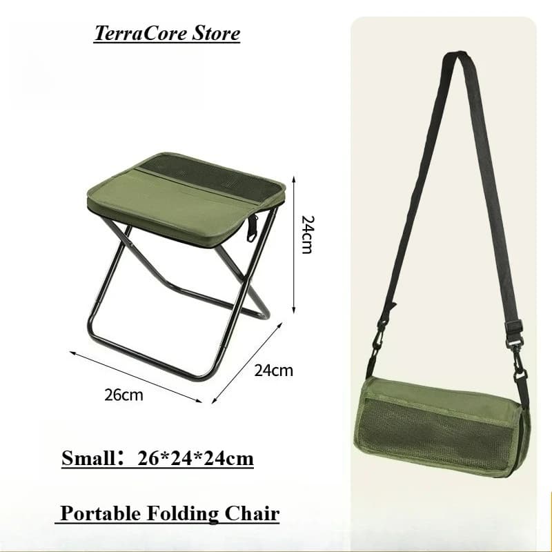 Chaise sac à dos pliante portable - Siège pêche camping filet d'attente équipement léger