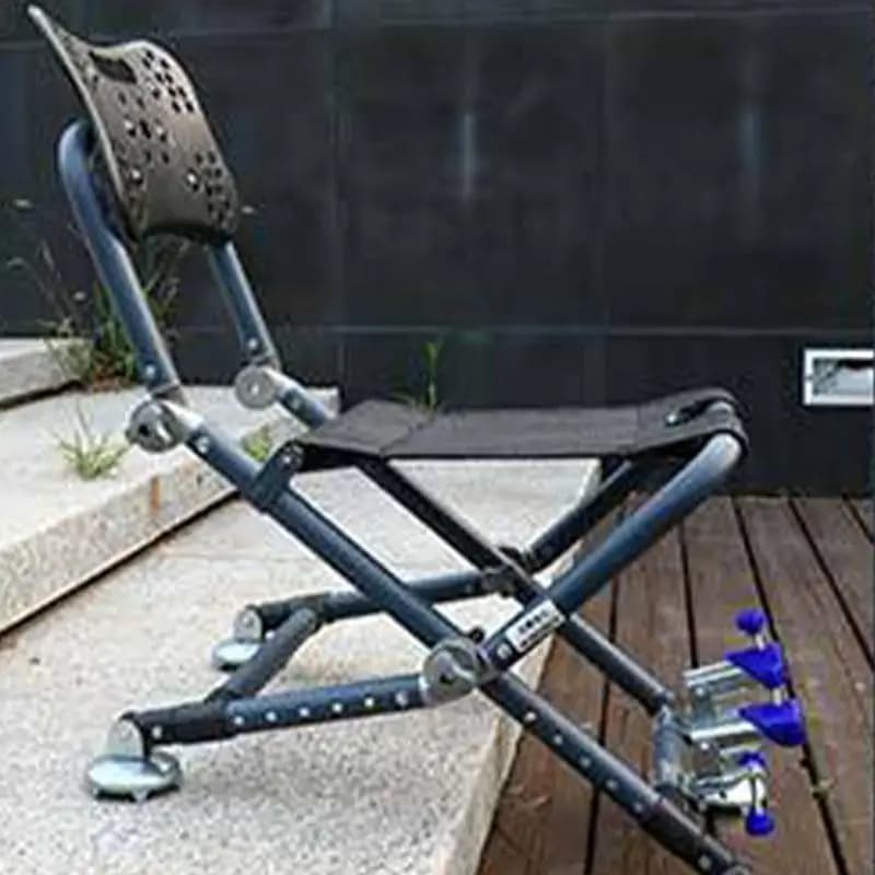 Chaise pêche réglable 180° avec dossier inclinable en alliage aluminium pour sessions prolongées