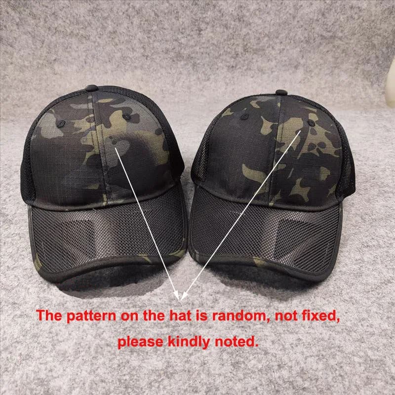 Casquette mesh grande taille pêche été - Baseball cap réglable homme camouflage jungle 62cm