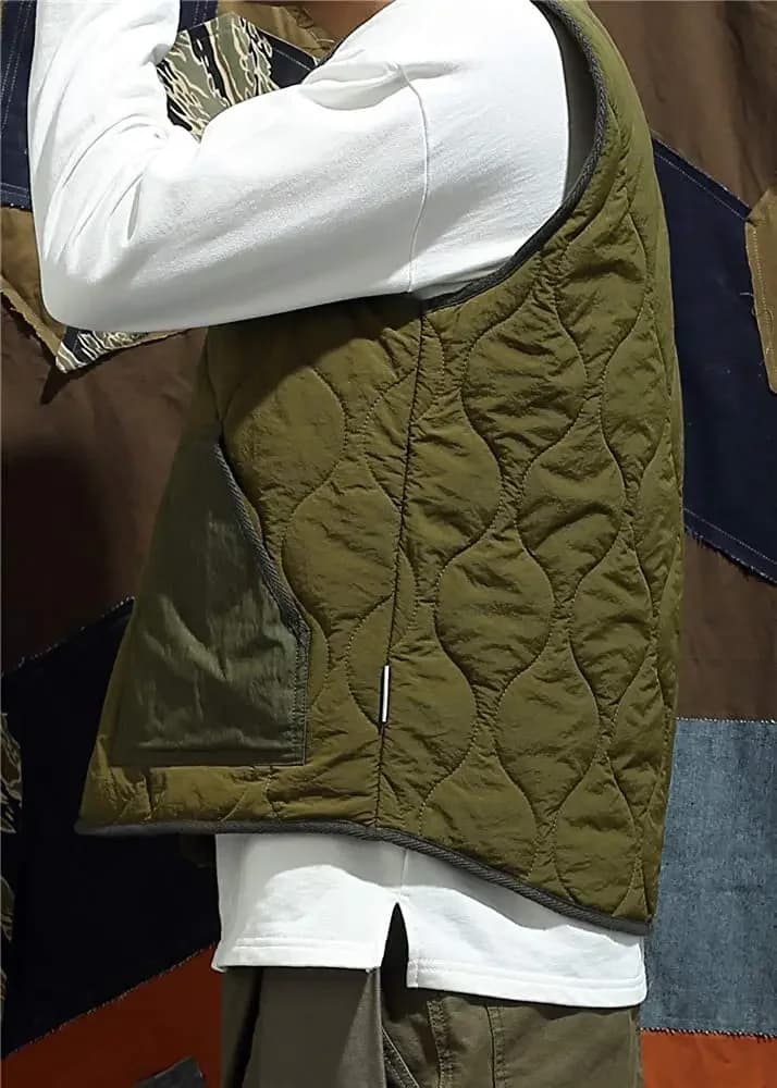 Veste matelassée vintage sans manches pour homme - Veste ouate épaisse chaude travail extérieur automne hiver