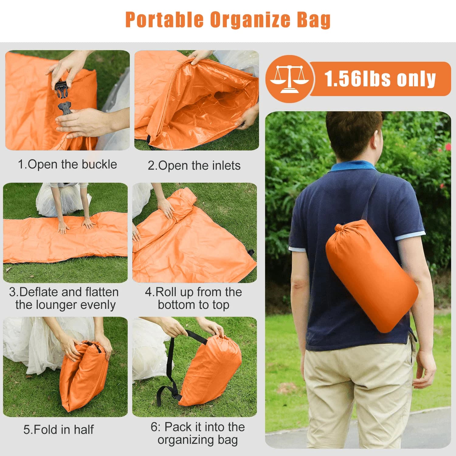 Canapé gonflable portable pour une personne - Lit de camping confortable pour pêche et plage