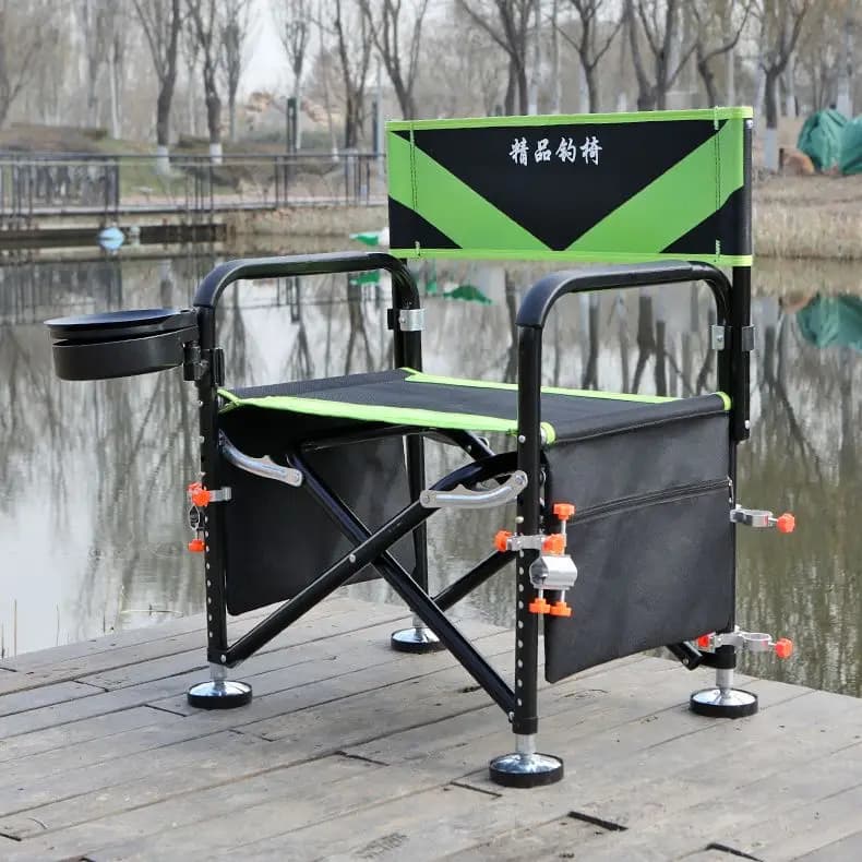Chaise pêche taïwanaise aluminium épaissi - Siège pliant avec dossier réglable pour pêche sauvage