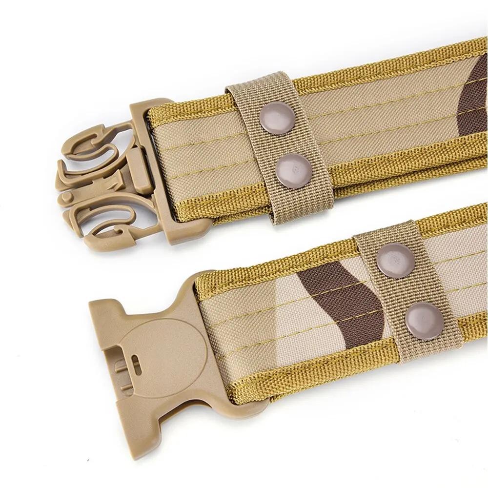 Ceinture tactique camouflage homme extérieur - Large ceinture nylon robuste pour randonnée et travail