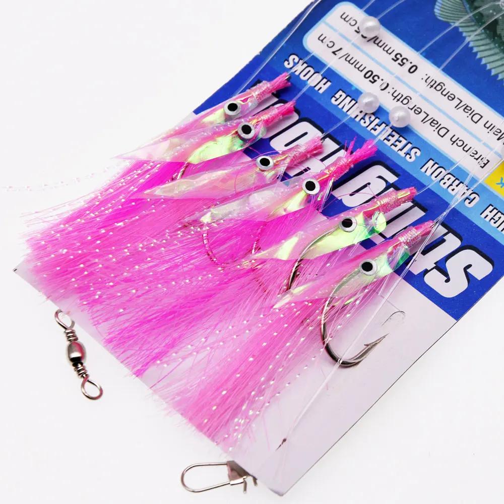 Pack de crochets JYJ peau de poisson laser - Sabiki pour pêche en mer du maquereau espagnol