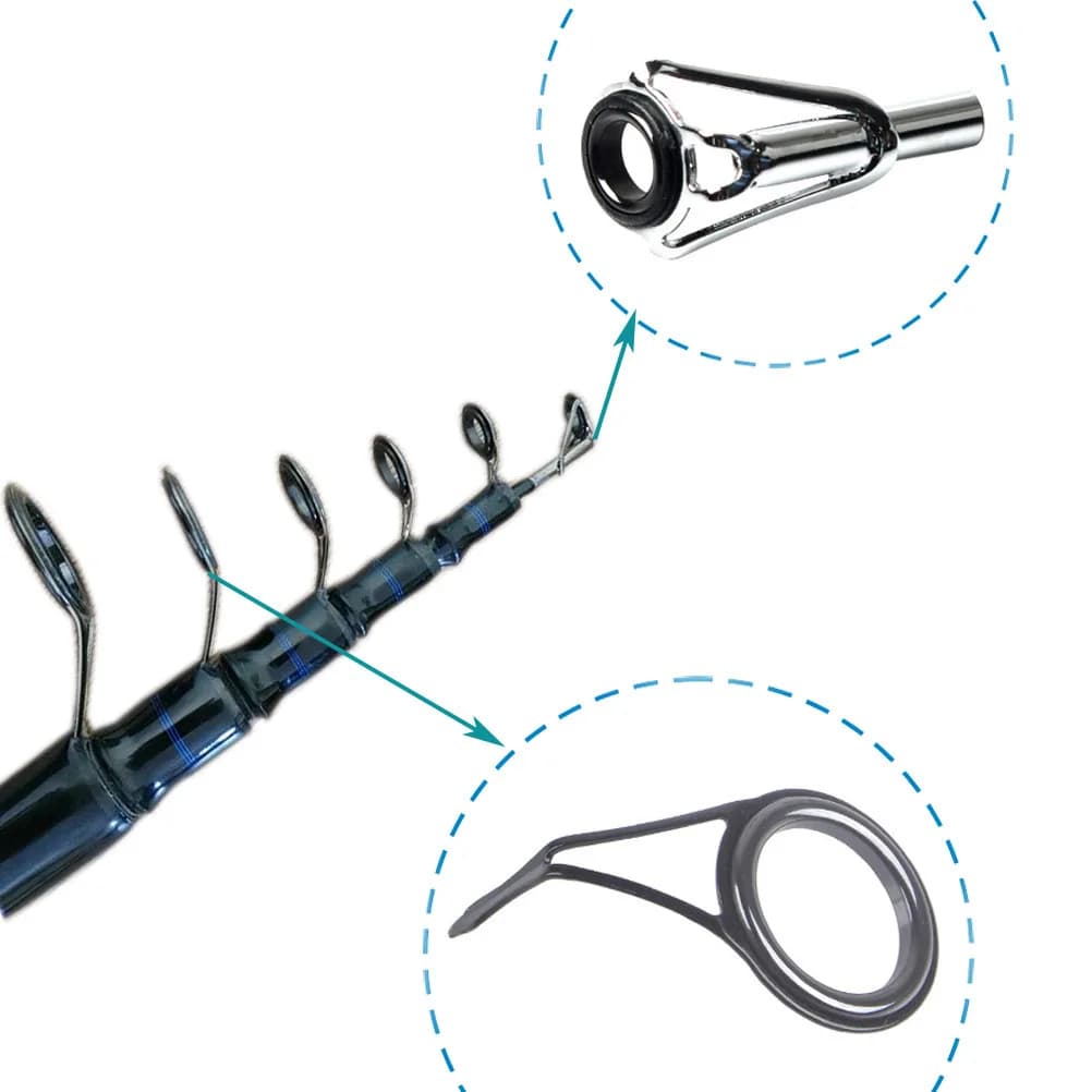 Kit réparation canne à pêche 8 anneaux céramique haute résistance 6-30mm pour guide carbone ovale accessoires