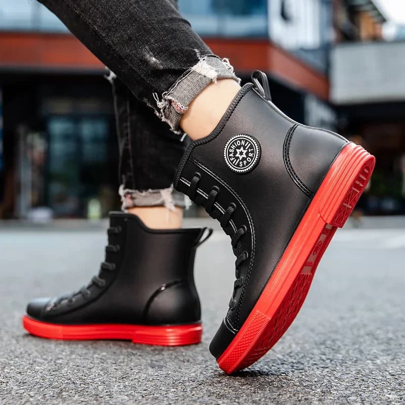 Bottes de pêche courtes imperméables anti-dérapantes chaudes pour hommes style allemand - Chaussures cuisine