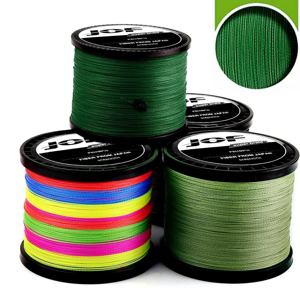 Ligne de pêche japonaise JOF multifilament 4 brins pour la carpe, disponible en 300m, 500m et 1000m
