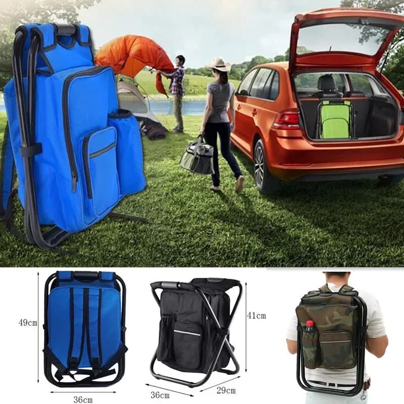 Sac à dos chaise de pêche 2 en 1 pliable et résistant pour chasse et escalade