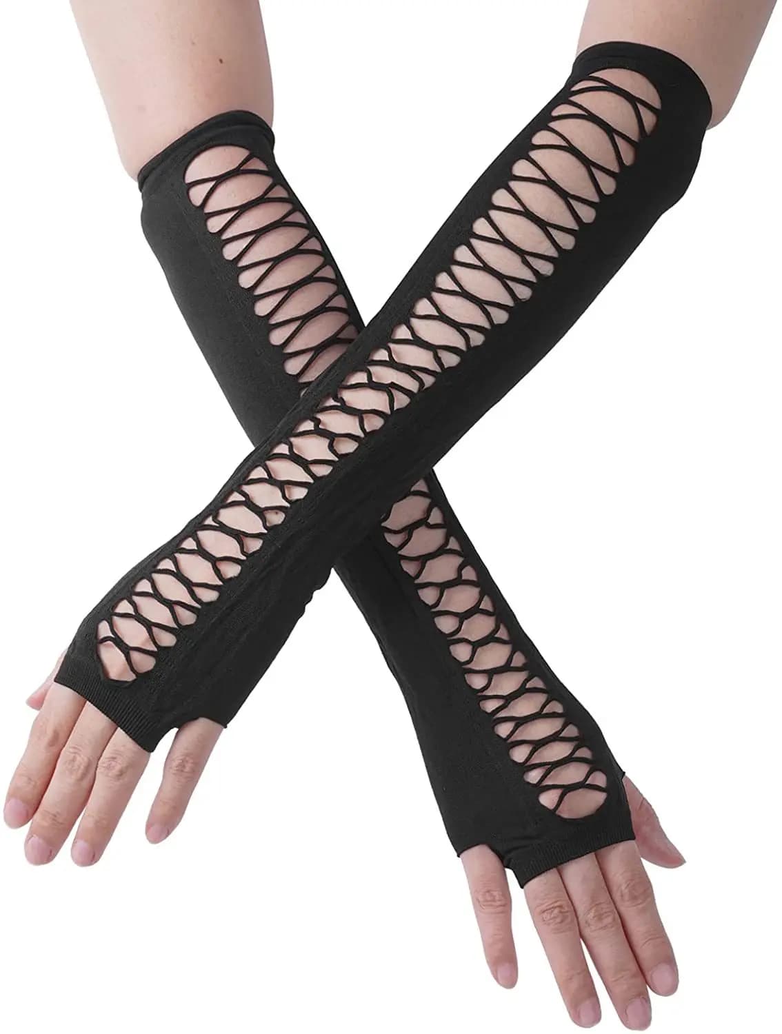 Gants sans doigts noirs gothiques punk pour pêche nocturne et style alternatif femme homme accessoires goth