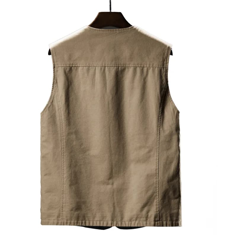 Veste homme sans manches en coton respirant pour la pêche et les activités outdoor