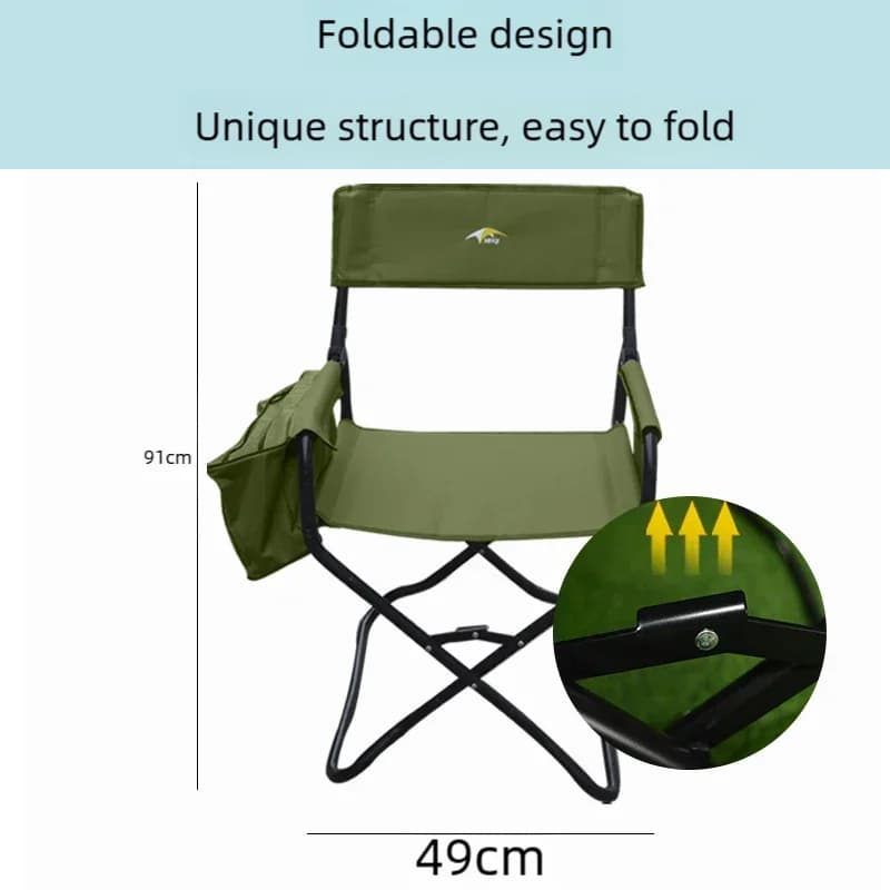 Fauteuil directeur renforcé pêche avec poche de rangement pour sessions prolongées et pêche carpfishing