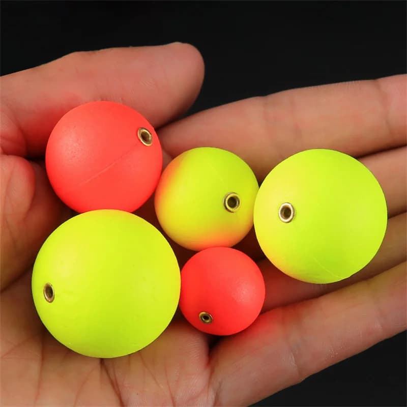 10 billes flottantes en mousse EPS pour la pêche, 15 à 36 mm, appâts visibles et grande flottabilité