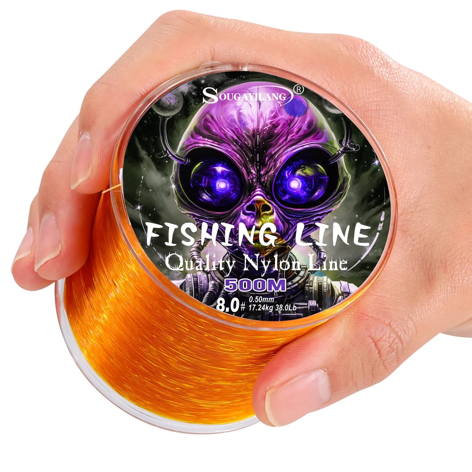 Ligne nylon Sougayilang monofilament 500M 0.14-0.50mm pêche eau douce matériau supérieur