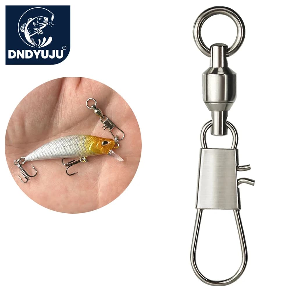 DNDYUJU 20 pièces émerillons à roulement à billes avec agrafe interlock en acier inoxydable pour leurres