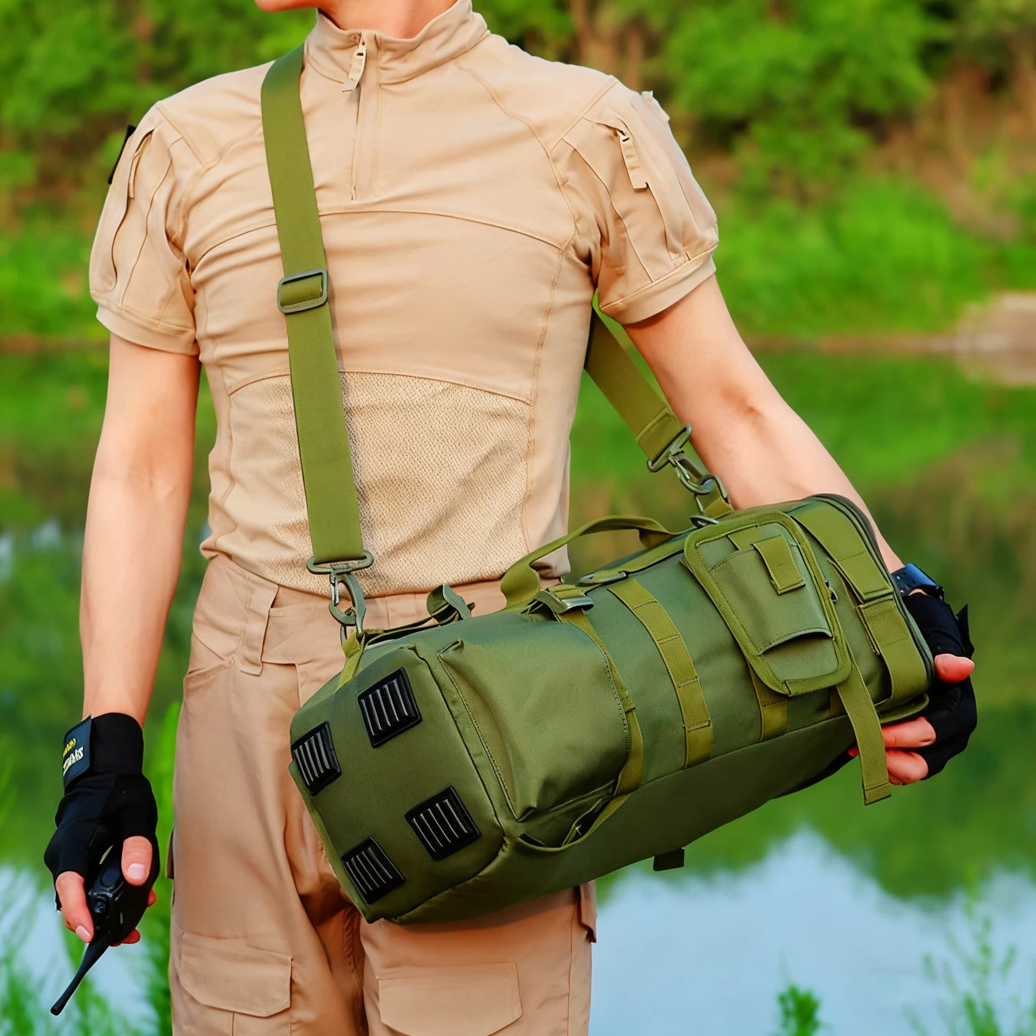 Sac à dos pêche multifonction avec porte-cannes étanche et résistant pour équipement de pêche sportive