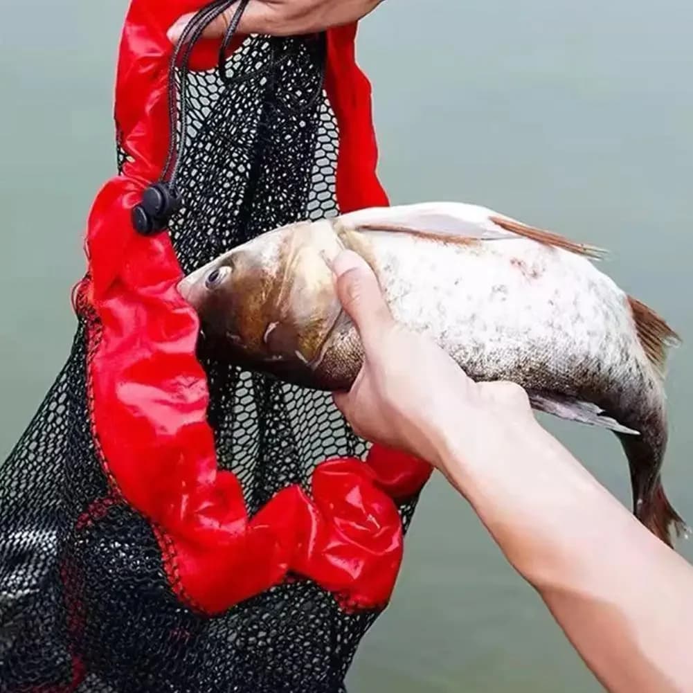 Filet pliable poche pêche nylon flottant avec piège à branchies - Foldable fish net bag monofilament
