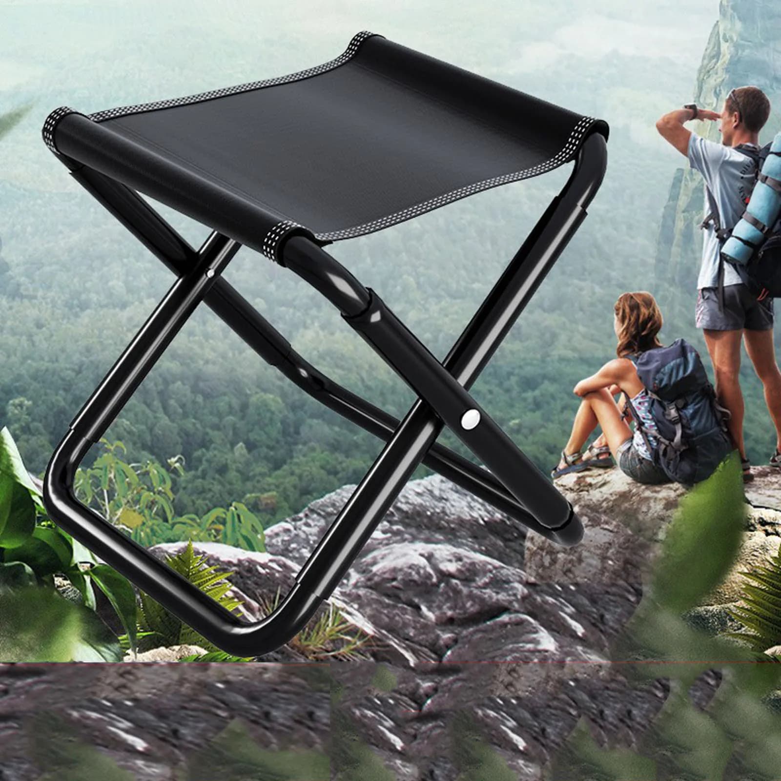 Tabouret pliant aluminium ultra-léger pour pêche - siège portable compact et résistant