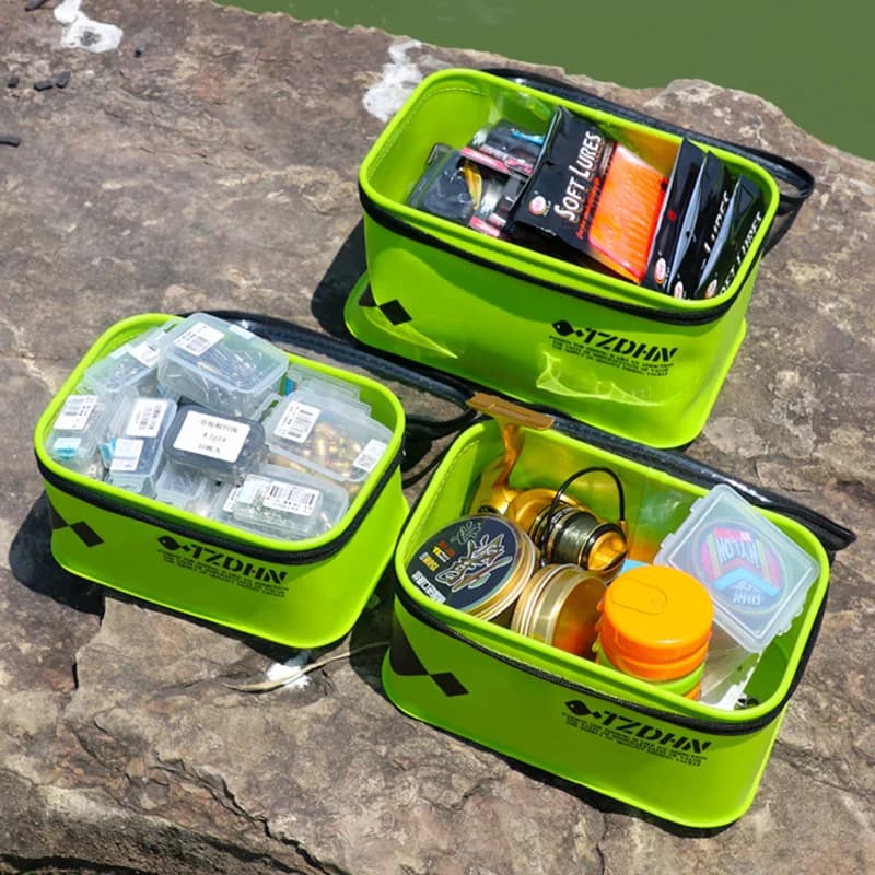 Seau pliable EVA pour poissons vivants - Bac de pêche portable étanche pour appâts et matériel