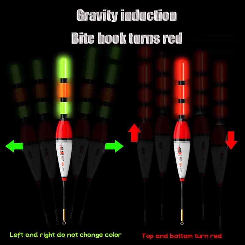 Flotteur électronique LED pêche rocheuse 3/6 mailles - Capteur gravité changement couleur haute sensibilité