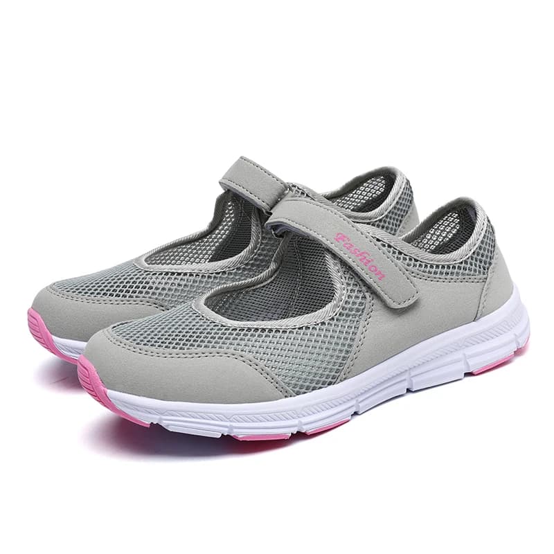 Chaussures femme vulcanisées blanches pour pêche - Sneakers mesh respirantes pêche confortable femme