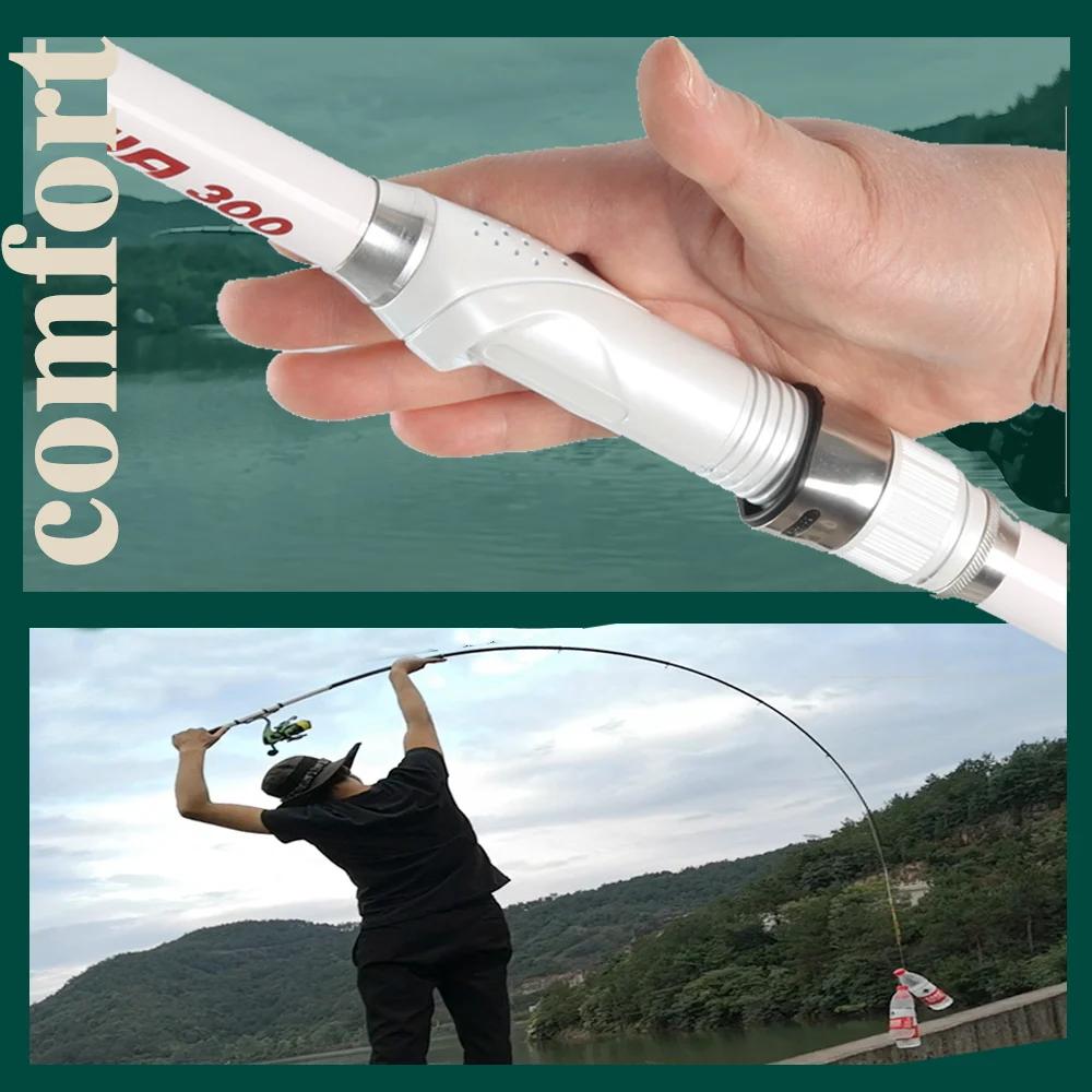 Canne feeder télescopique ultra-légère 1.5m à 3.0m carbone portable blanc nouvelle France