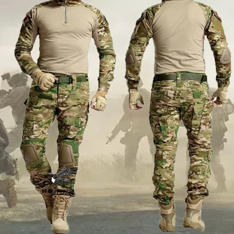 Combinaison tactique camouflage Airsoft Ripstop multi-poches pour pêche et chasse - Tenue professionnelle